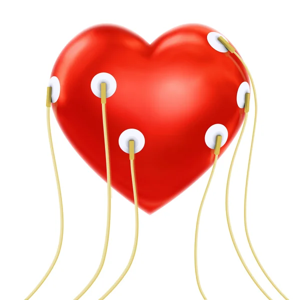 Sensörler ile kalp — Stok fotoğraf