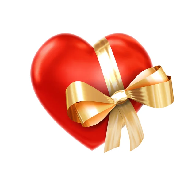 Kalp Altın şerit — Stok fotoğraf