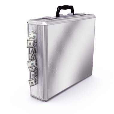 Briefcase full of 100 Dollar Bills clipart
