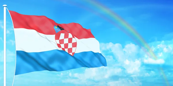 Kroatiens flagga — Stockfoto
