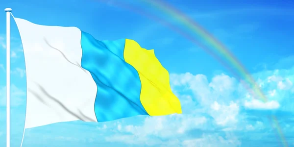 Kanarieöarna flagga — Stockfoto