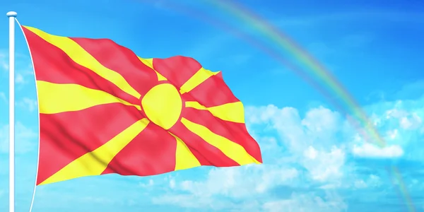 Makedonien flagga — Stockfoto