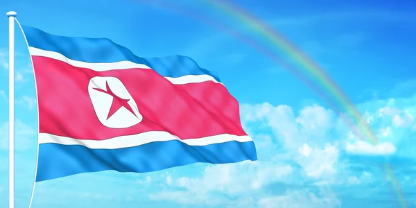 Észak-korea zászló — Stock Fotó