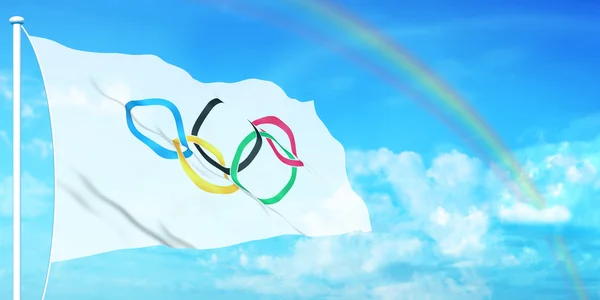 Ολυμπιακή σημαία — Φωτογραφία Αρχείου