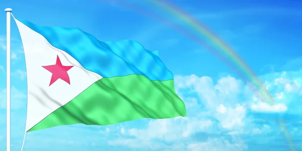Bandera de Yibuti — Foto de Stock