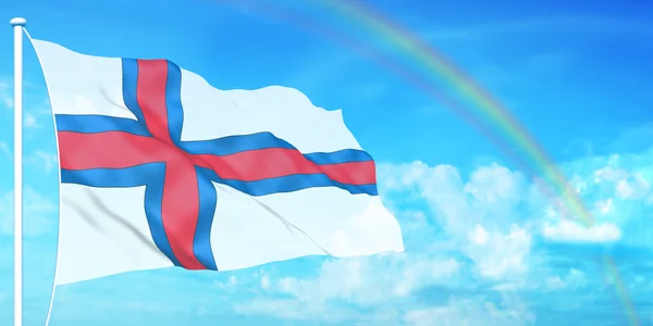 法罗群岛群岛旗帜 — 图库照片