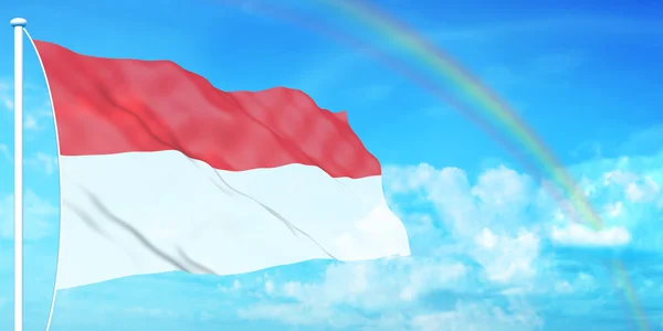 Indonesien flagga印度尼西亚国旗 — 图库照片