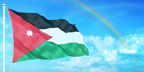 Jordan vlajka — Stock fotografie