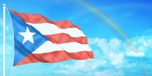 Porto Riko Bayrağı — Stok fotoğraf