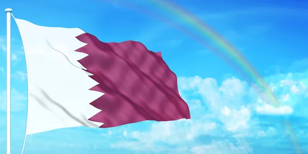 Qatar flag — Stock Photo, Image