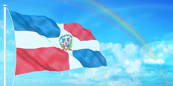 Dominikanska republiken flagga — Stockfoto