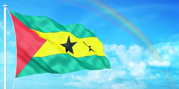Sao Tome idealna Principe flaga — Zdjęcie stockowe
