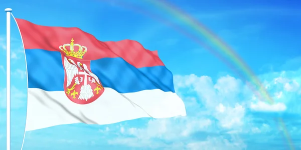 Sérvia Bandeira — Fotografia de Stock