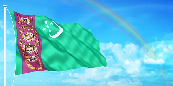 Türkmenisztán zászló — Stock Fotó
