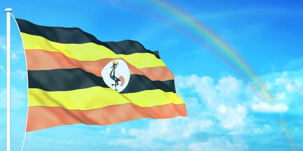 Uganda flag — Stock Photo, Image