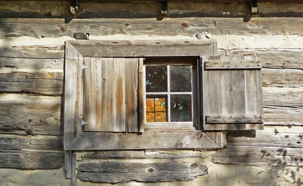 Nineteenth century cabin window — Stock Photo, Image