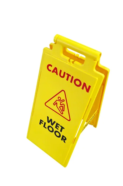 Wet floor signage isolated on white — Stock Photo, Image