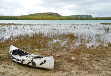 Abandoned canoe at WIngfield Basin clipart