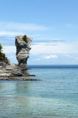 Coastal flowerpot rock formation clipart