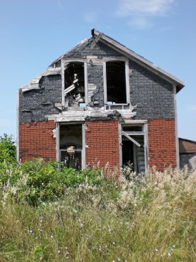 Decaying abandoned rural house clipart