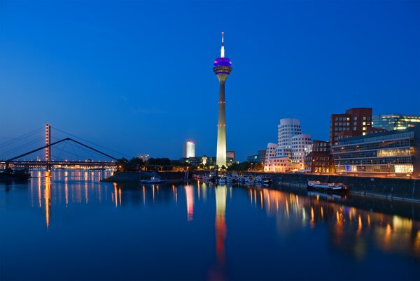 Dusseldorf (Germany) at the blue hour