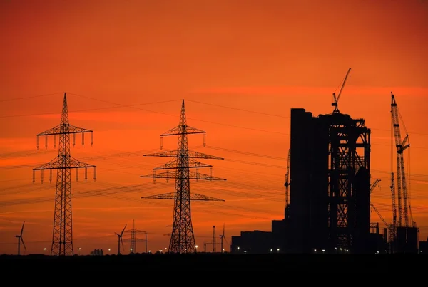 Elektriciteitscentrale skyline Stockfoto