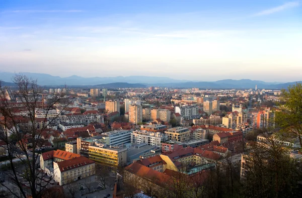 Panorama de Liubliana en Eslovenia Imágenes de stock libres de derechos
