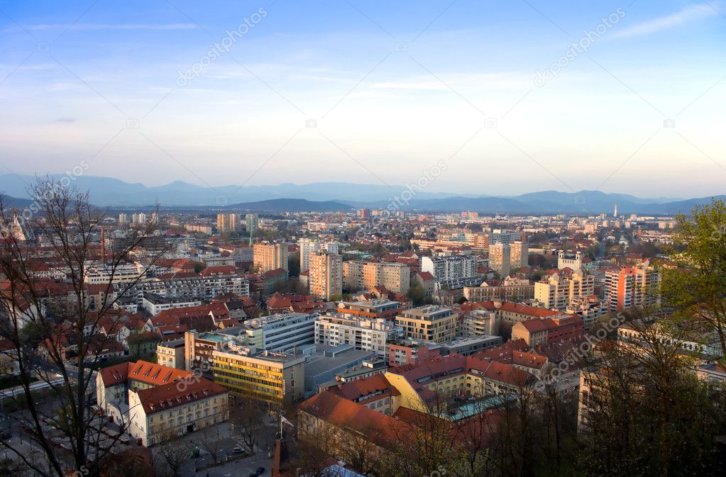 Panorama of Ljubljana in Slovenia