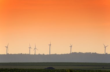 Wind Turbines at Sunset clipart