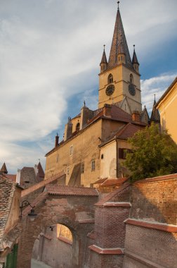 Gothic evangelical church sibiu clipart