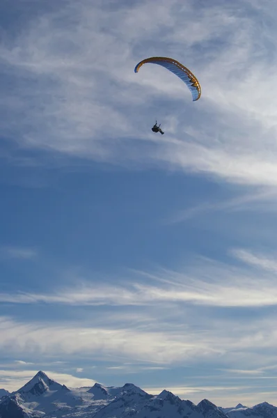 Paragliding in winter high mountain — Stock Photo © boerescul #2046015