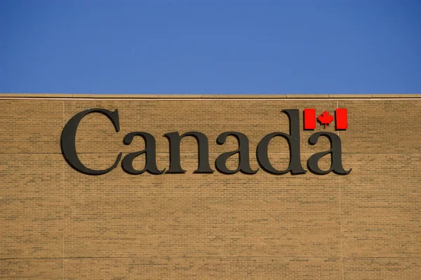 Canadá escribiendo en la pared de ladrillo —  Fotos de Stock