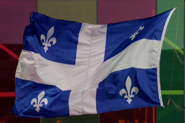 Quebec flagga Kanada — Stockfoto