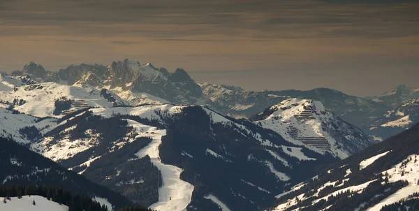 Alpi montagna in austria tramonto — Foto Stock