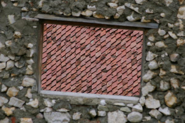 Brick wall and roof tile pattern