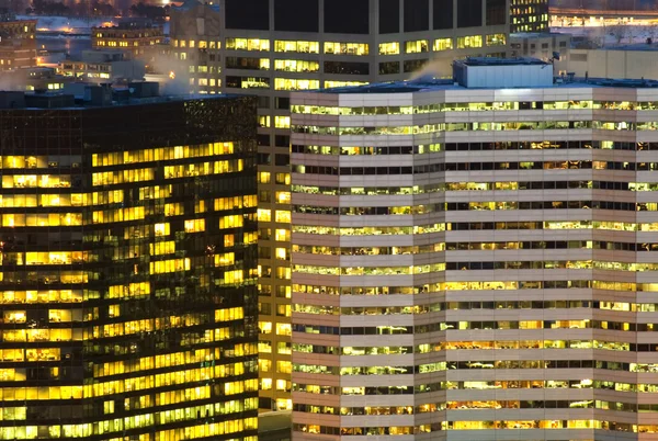 Skyscraper light detail at dusk — Stock Photo, Image