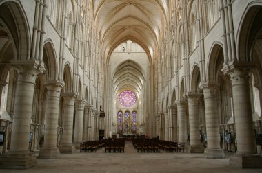 Interior gothic church of laon clipart