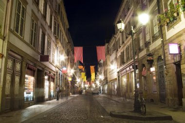 Old town strassbourg by night clipart