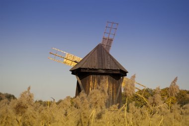 Windmill wooden traditional industrial clipart