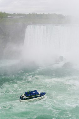 Niagara falls and boat on river clipart