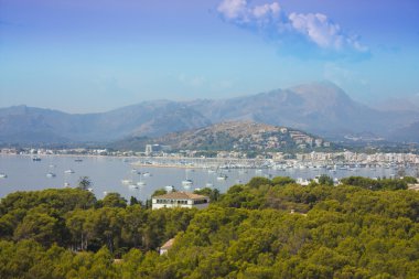 View of porto cristo from mountains, maj clipart