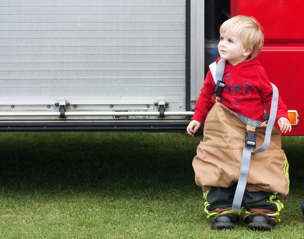 Fireman toddler — Stock Photo, Image