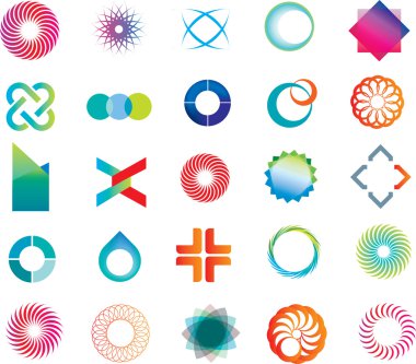 Abstract logo shapes clipart