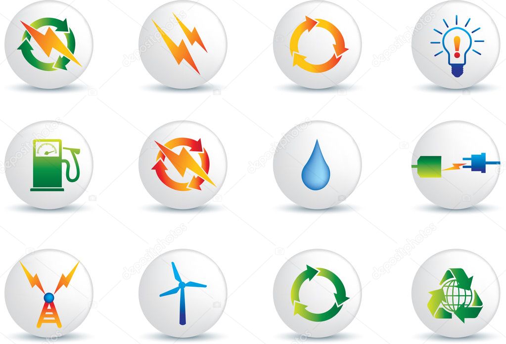 Electric power icon buttons