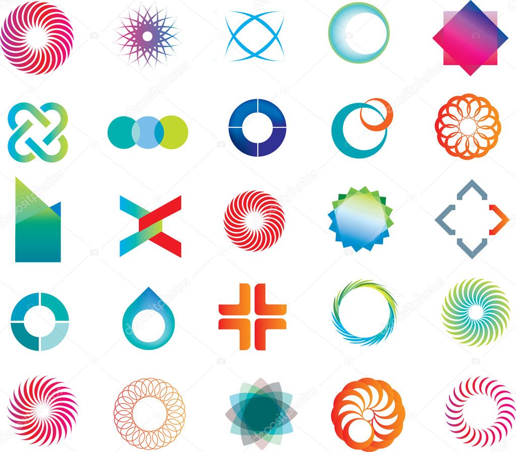 Abstract logo shapes