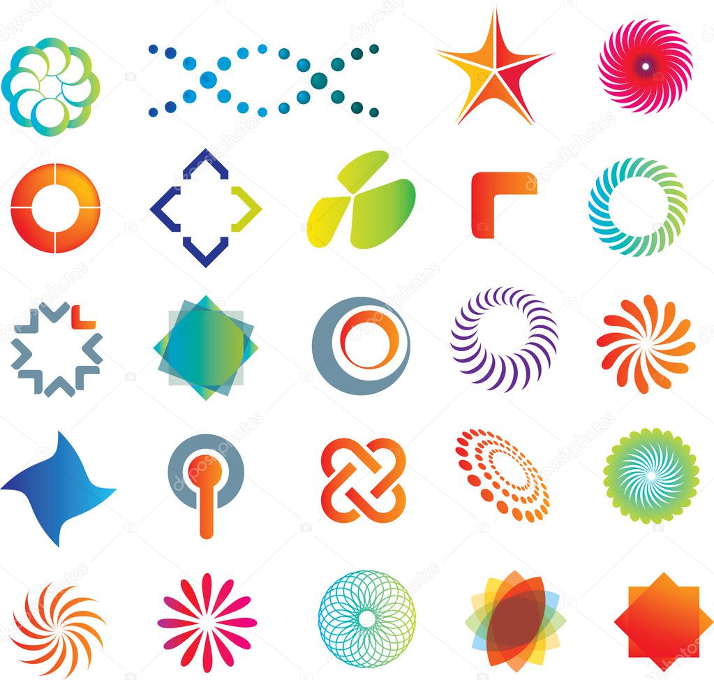 Abstract logo shapes