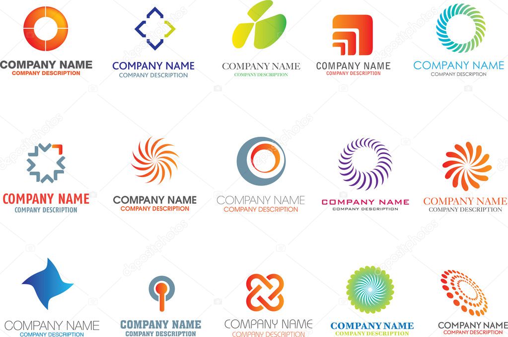 Set of corporate logos symbols and marks