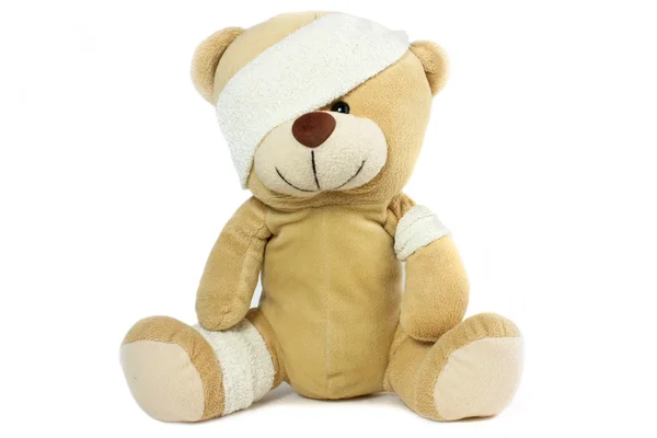 Bandaged bear head and eye — Stock Photo, Image