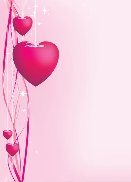 Рожеві серця на фоні струн — стокове фото