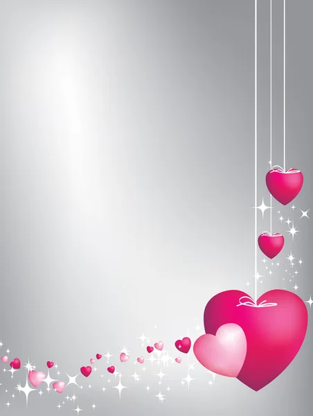 Corações cor de rosa em cordas — Fotografia de Stock